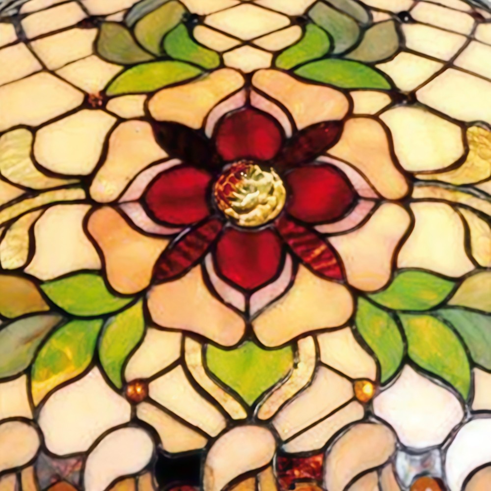 TF Angelique Stained Glass Pendant Lamp - Colorful Mosaic Shade Pendant Light K1876