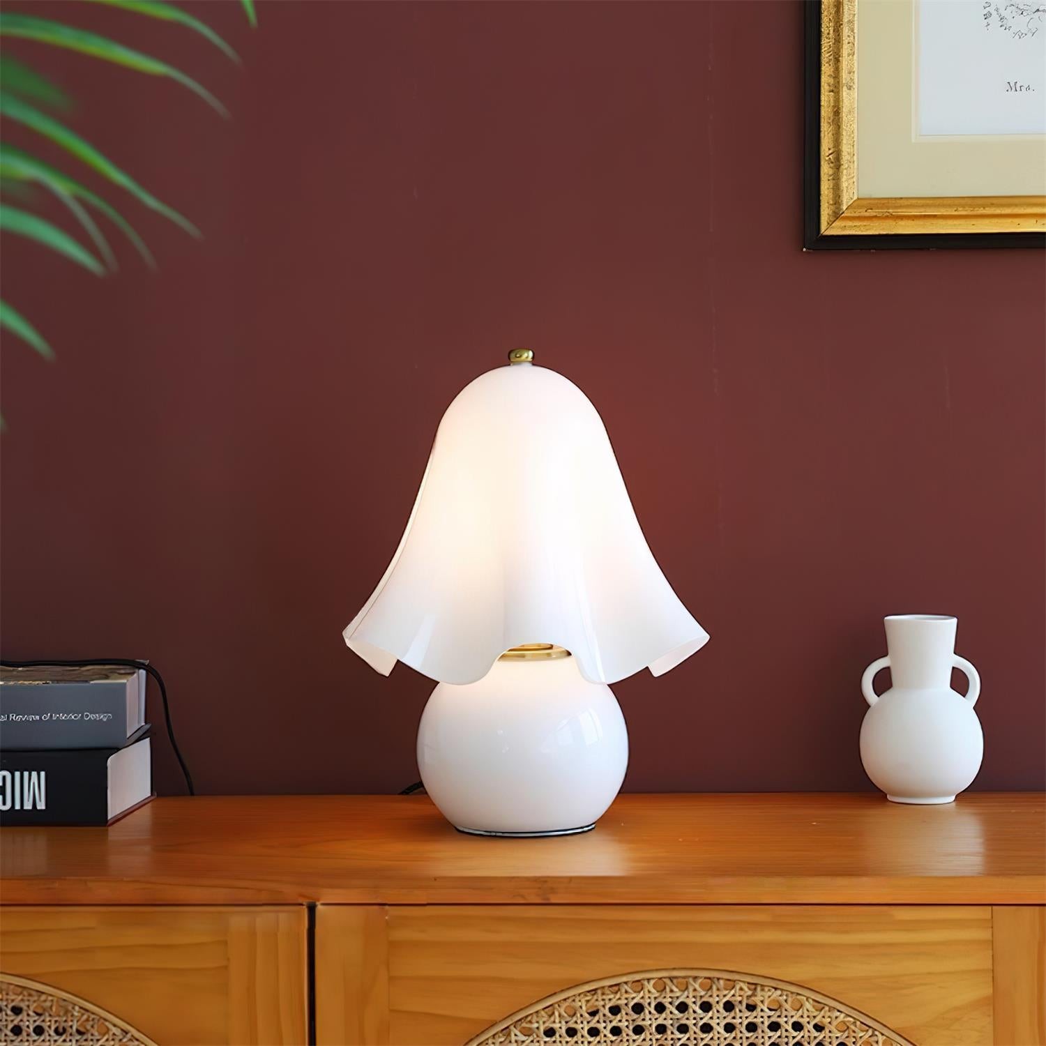 Bellina Bell Flower Table Lamp – Sculptural Glass Vera Style For Side Table Lamp K1135