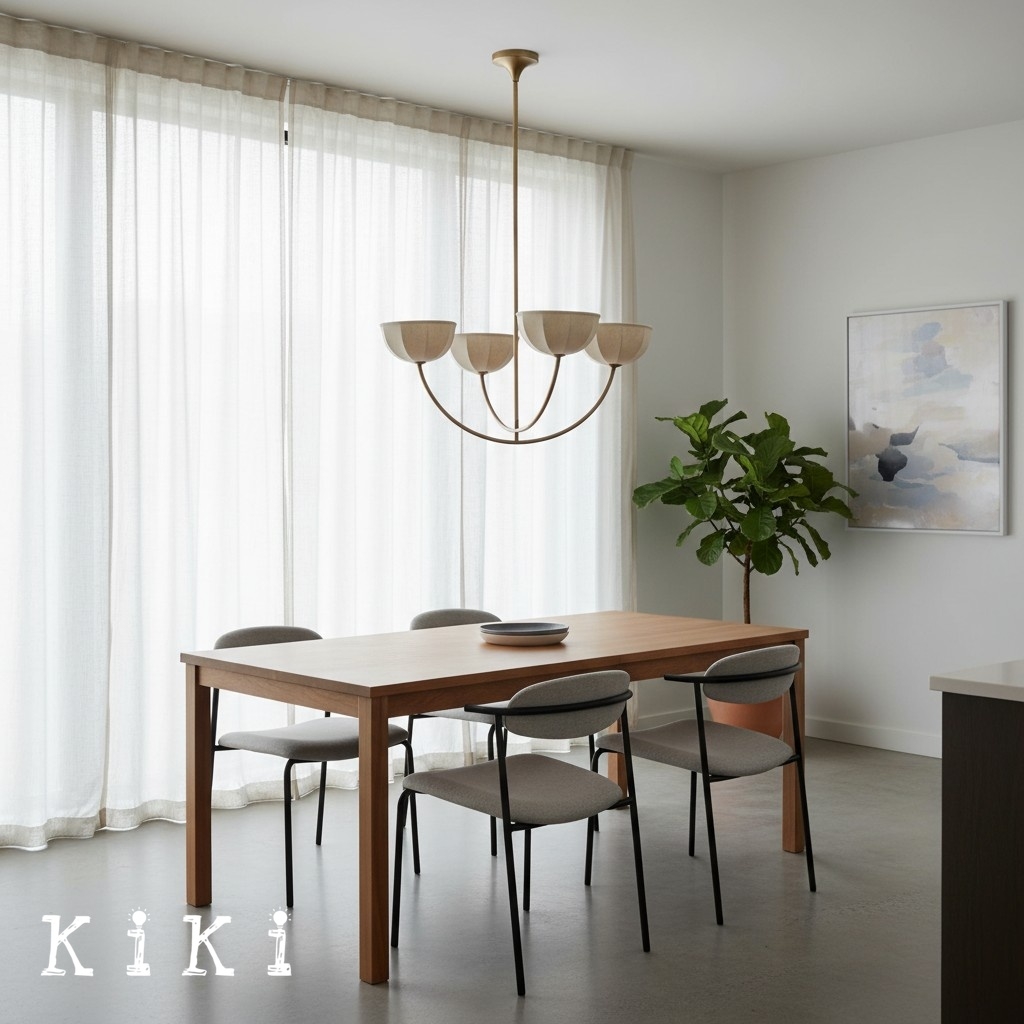 Loomis Minimalist Fabric Chandelier - Soft Ambient Lighting for Kitchen Island K2355