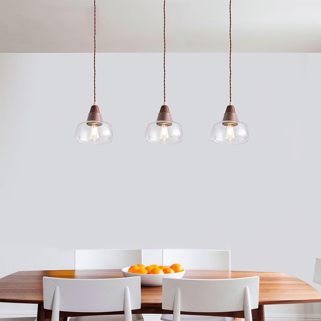 Walnut Glass Pendant Lamp K764