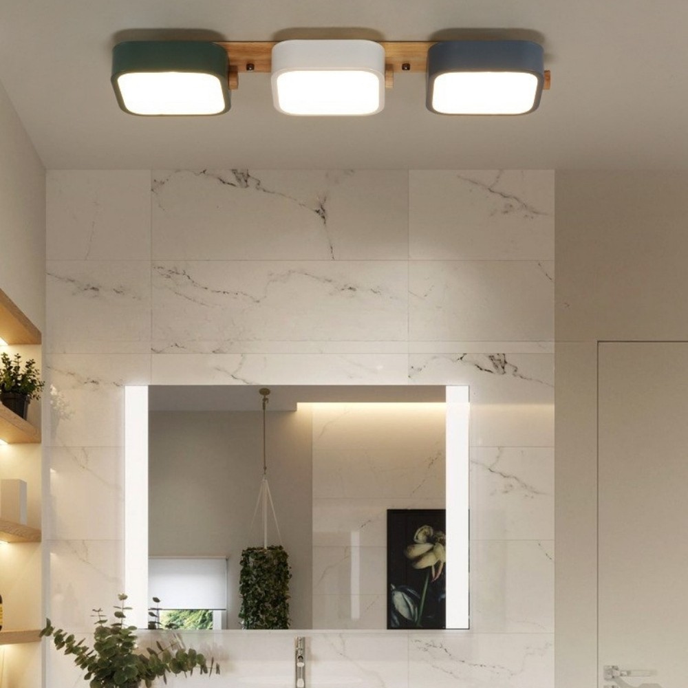 Nordic Multi Square Wood Led Celing Light K941