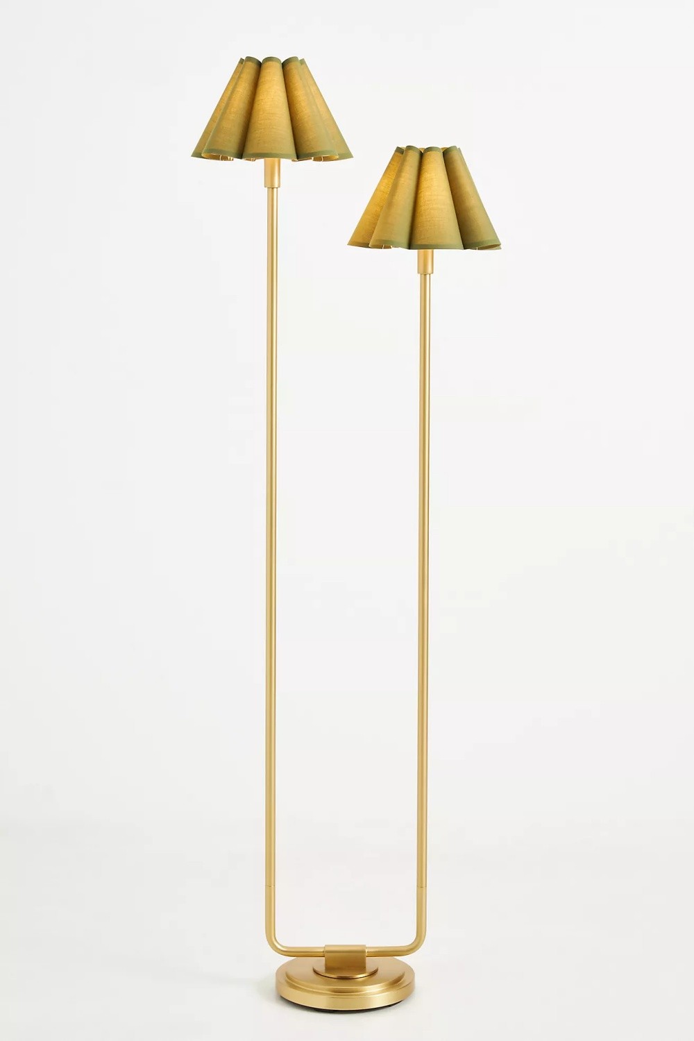 Capirise Gold Scalloped Shade Floor Lamp - Contemporary Metal Lighting for Bedroom K1180