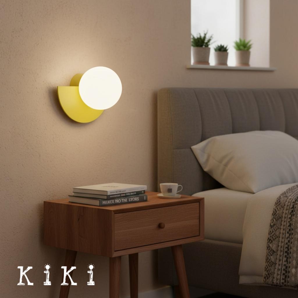Nordic Candy Glass Orb Wall Lamp - Modern Colorful Sconce for Bedroom and Living Room K167
