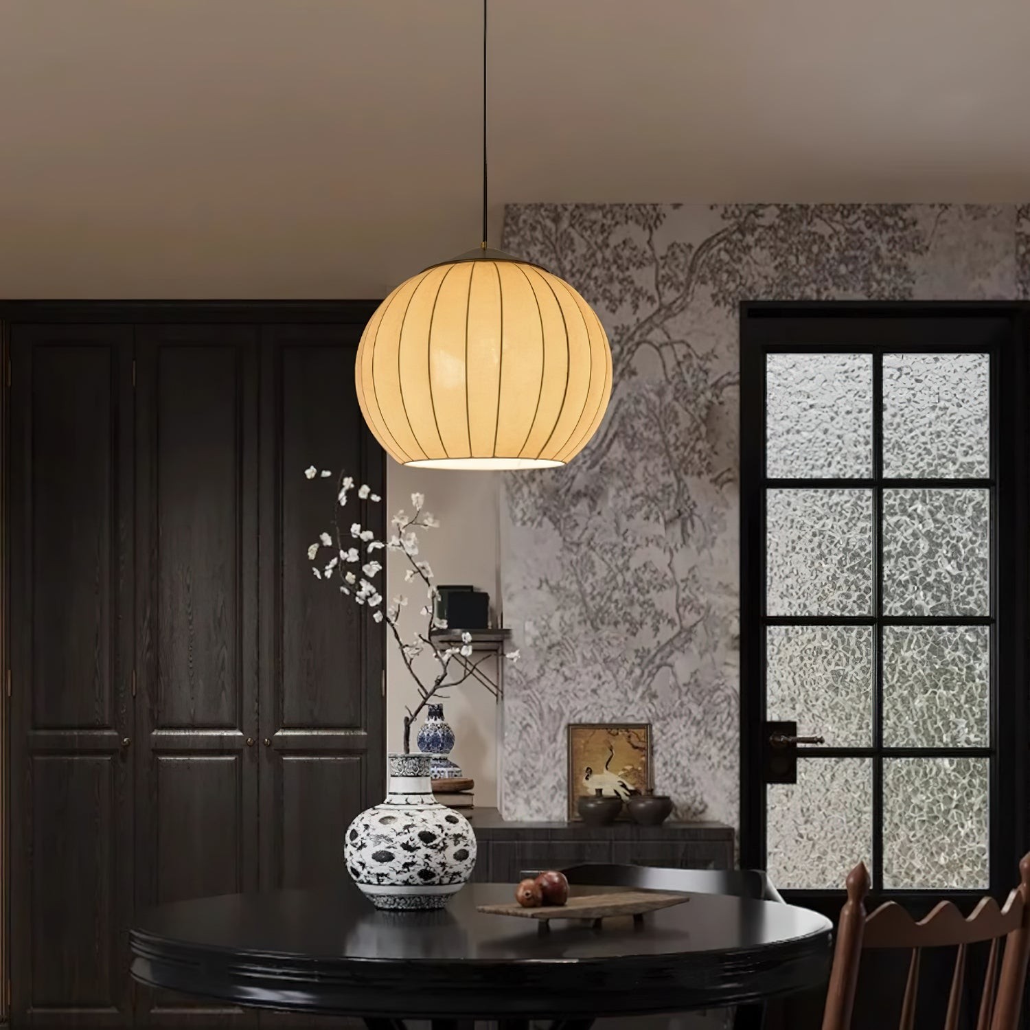 Japanese Style Fabric Lantern Pendant Lamp K423