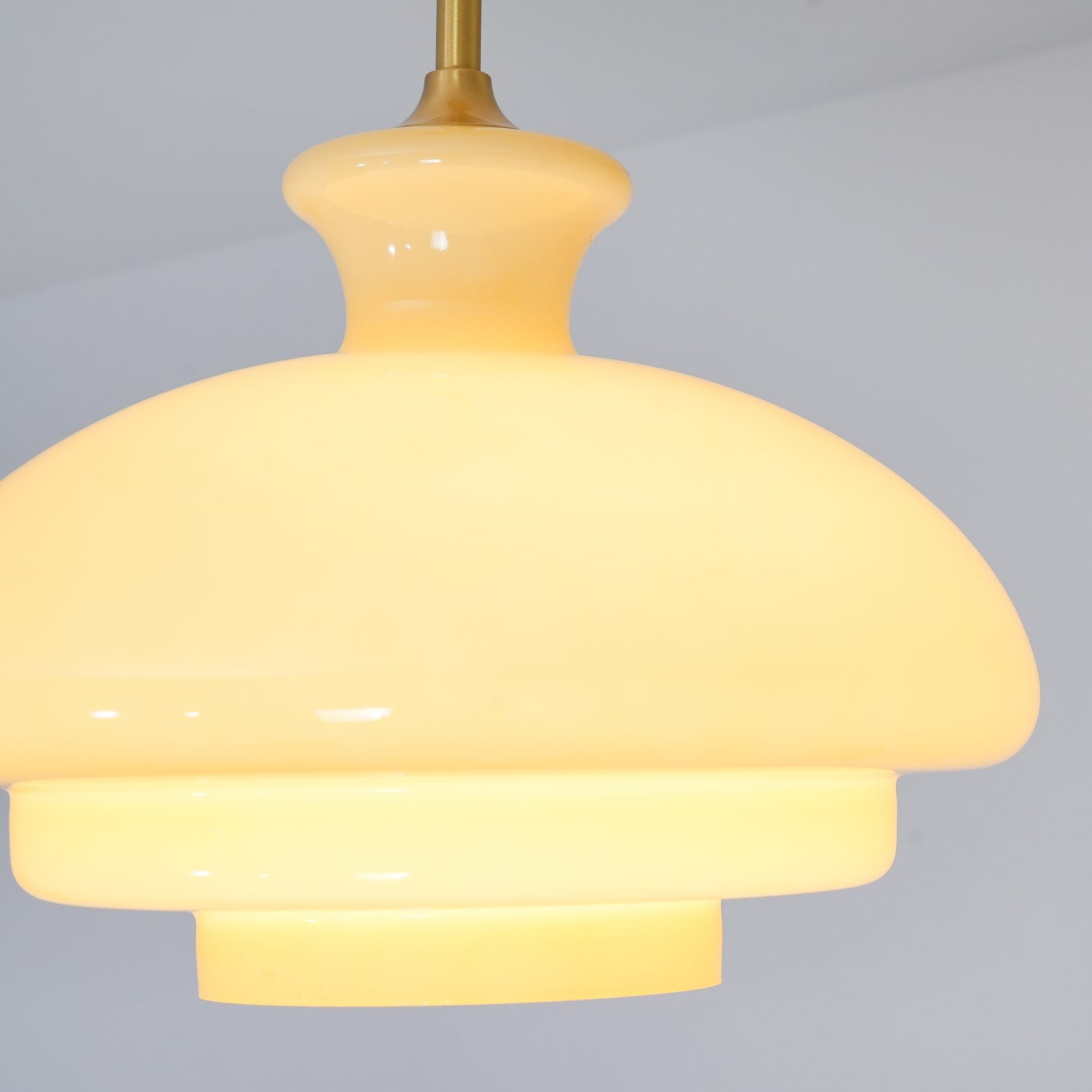 Round Yellow Stylish Simple Glass Pendant Lamp K573