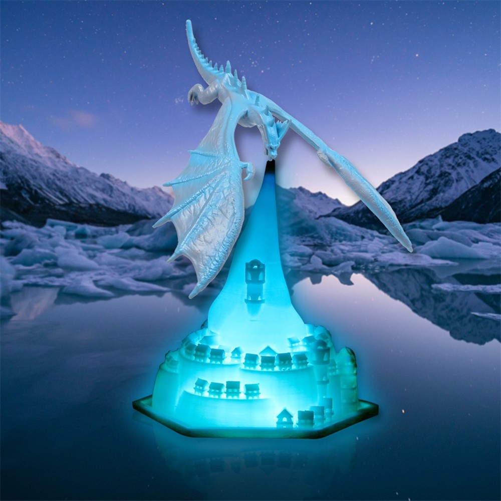 Creative 3D Printed Airplane Fire Dragon Table Lamp K214