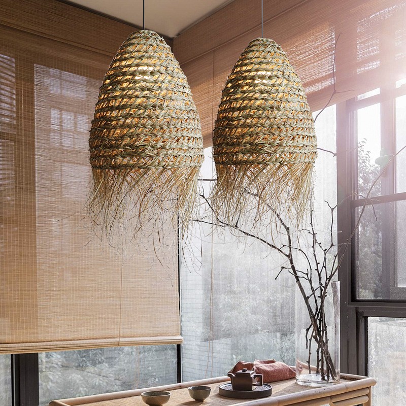 Farmhouse Creative Rattan Woven Pendant Lamp K213
