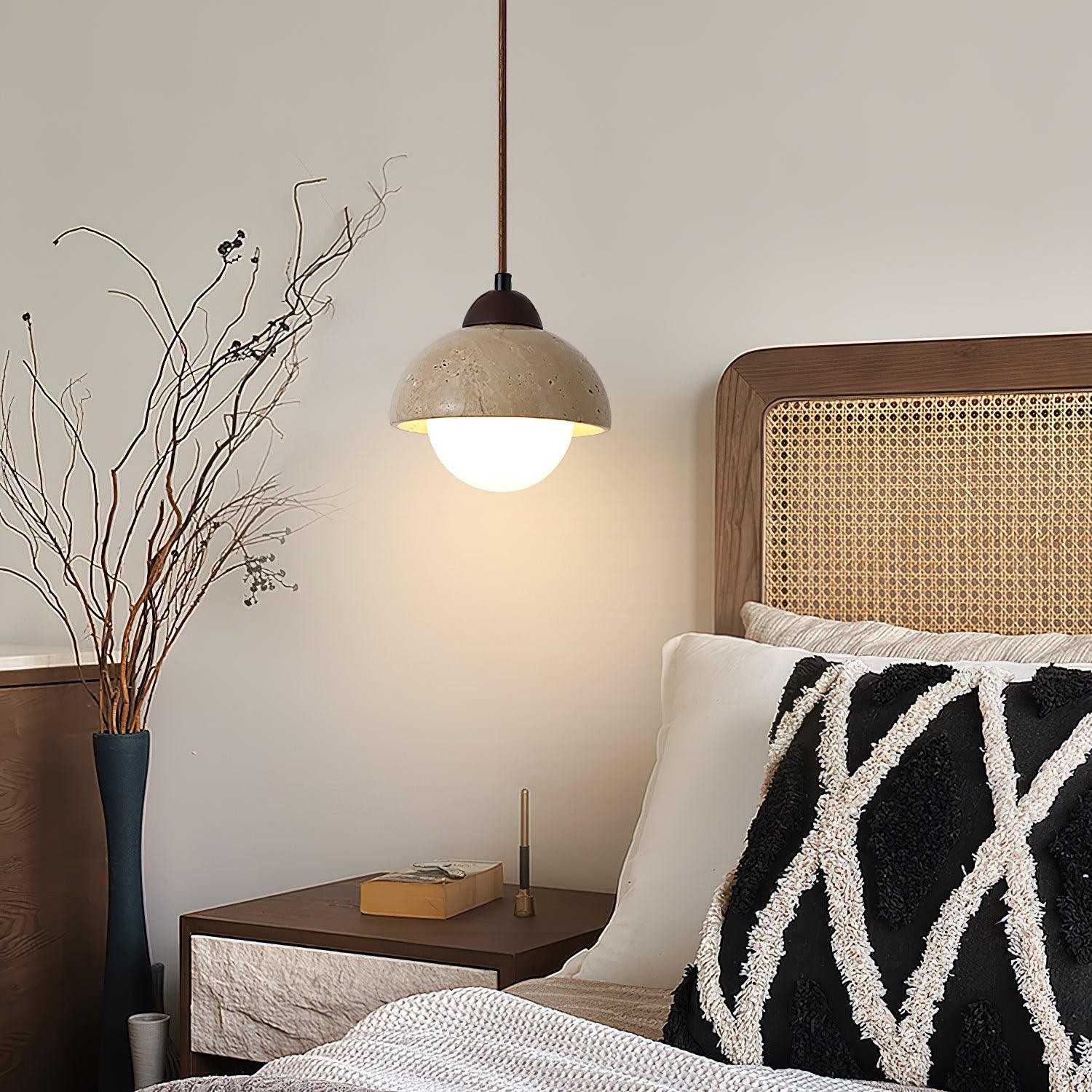 Yellow Travertine Wabi-Sabi Style Pendant Lamp K670