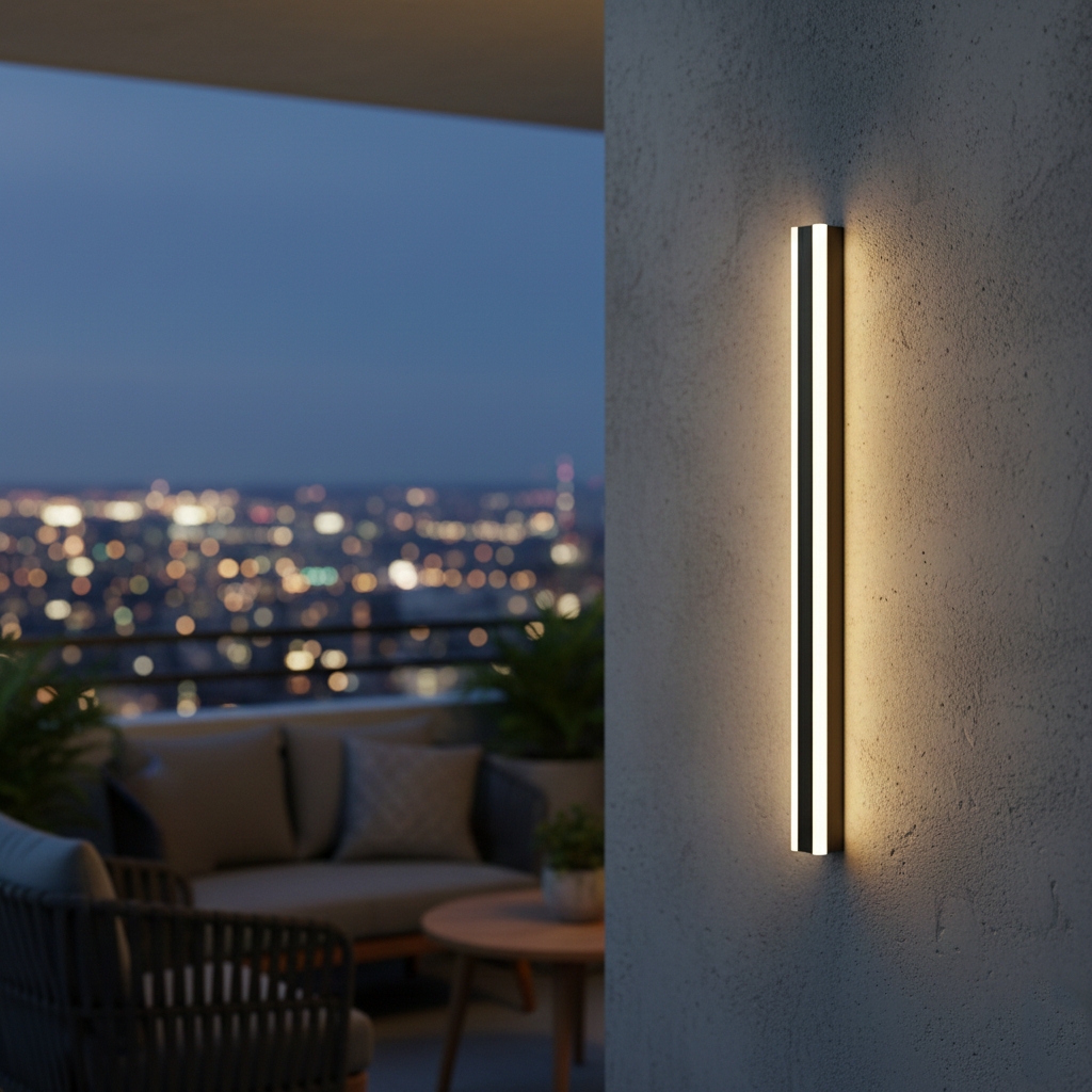 Edge Smooth Minimalist Linear Metal Outdoor Wall Lamp D965