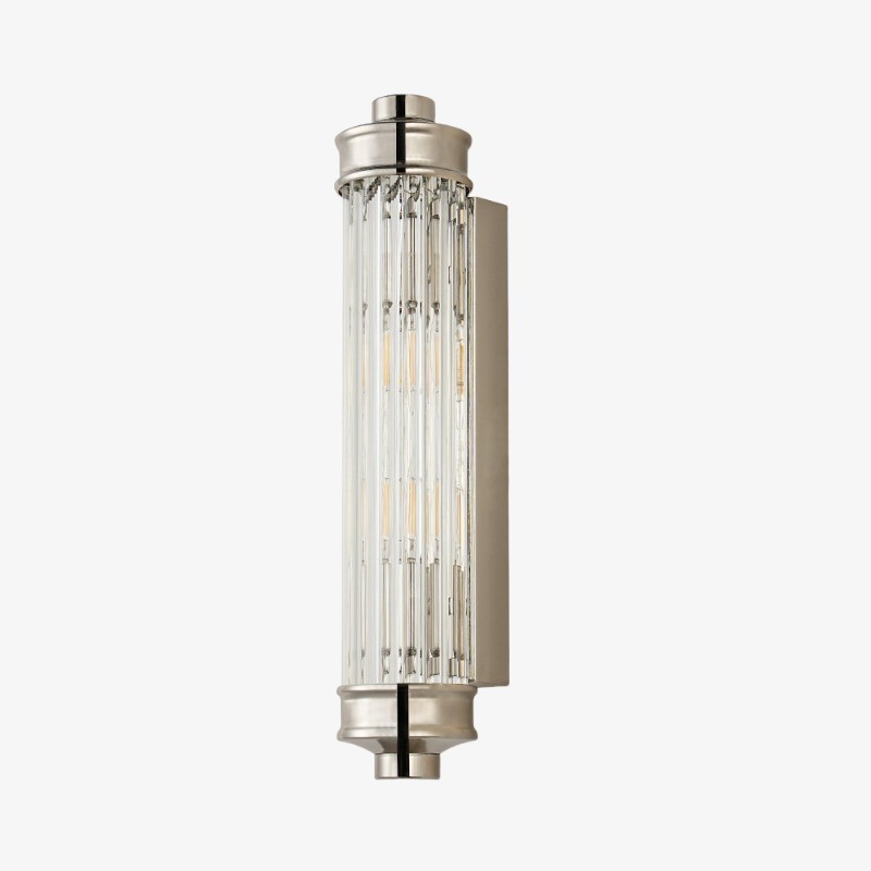 Bravira Ribbed Cylindrical Glass Wall Sconce - Wall Light for Hallway and Living Room K2255