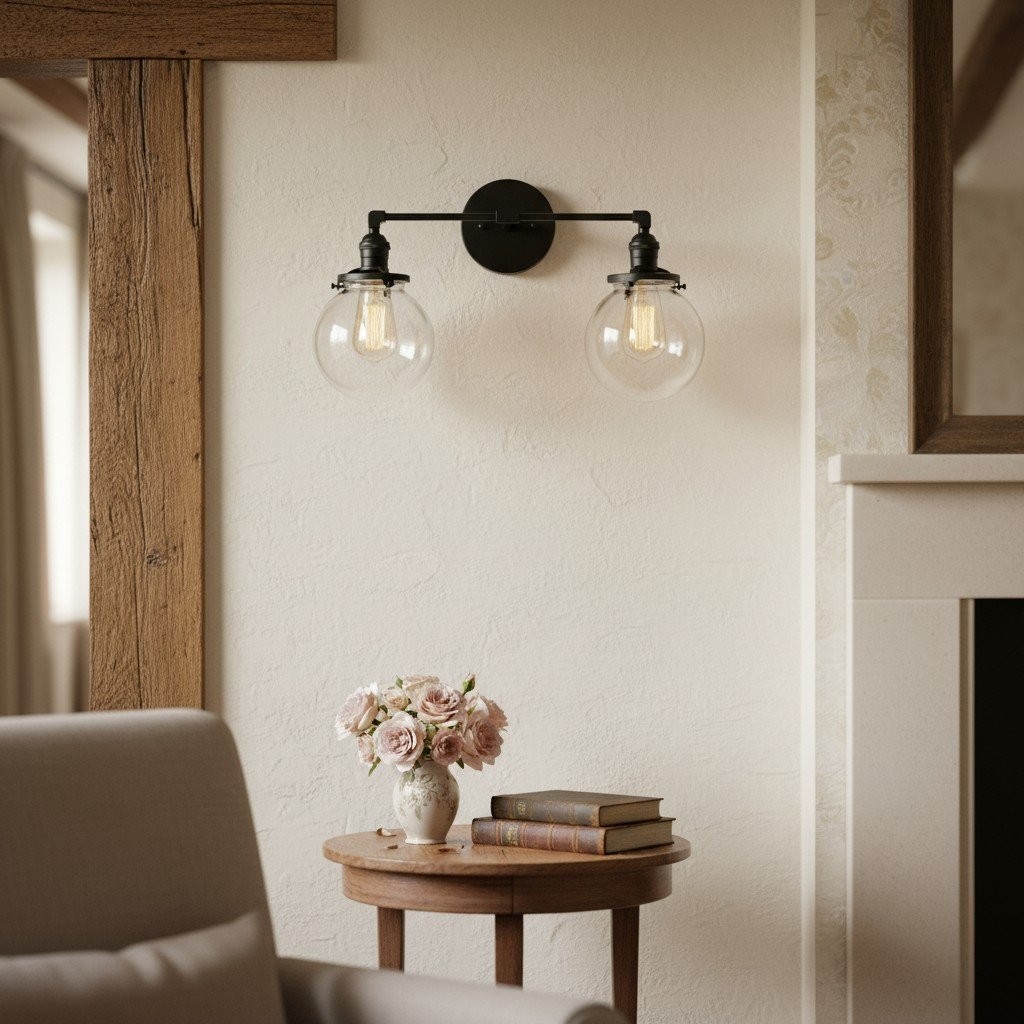 Lumio Globe Glass Globe Vanity Light - Modern Two Light Bathroom Sconce K1432