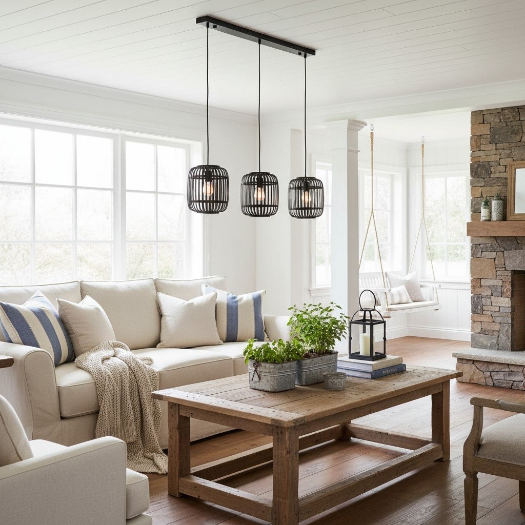 Yumeko Adjustable Bamboo Pendant Lamp - Natural Cage Pendant Light K1970