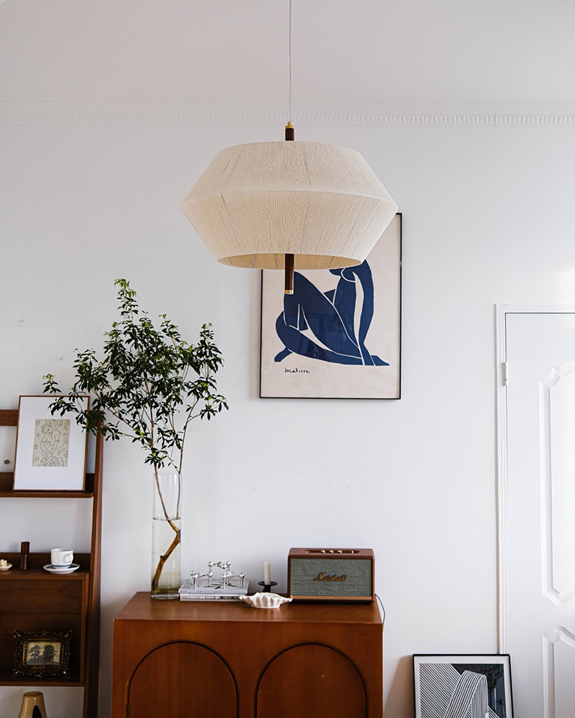 Japanese Wabi-Sabi Style Woven Fabric Pendant Lamp K709