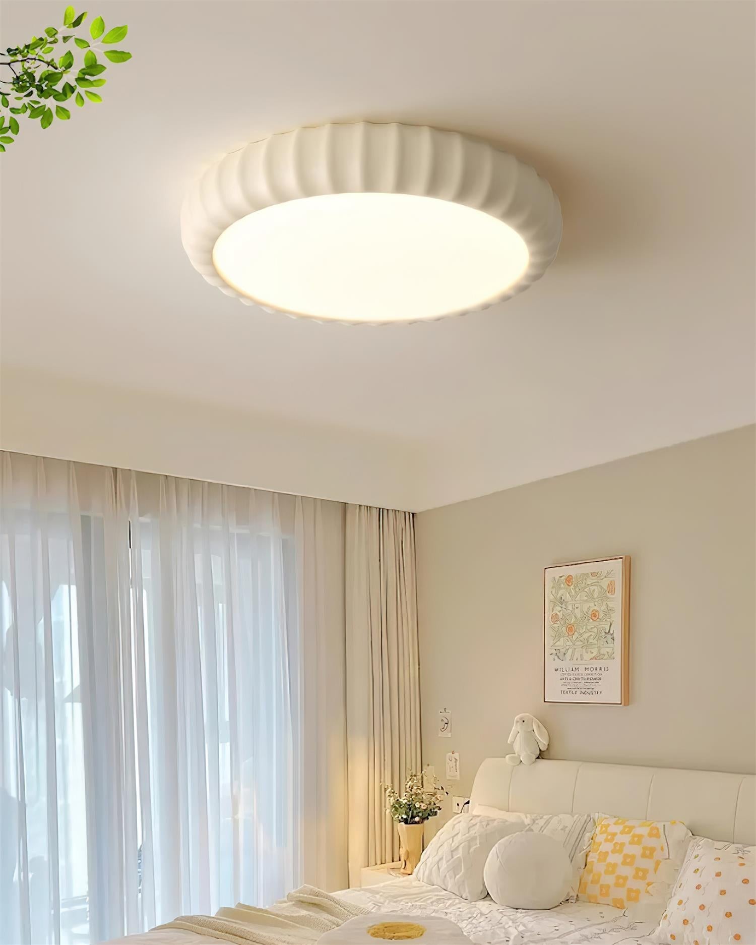 Simple Cream Style Wave Round Ceiling Light K446