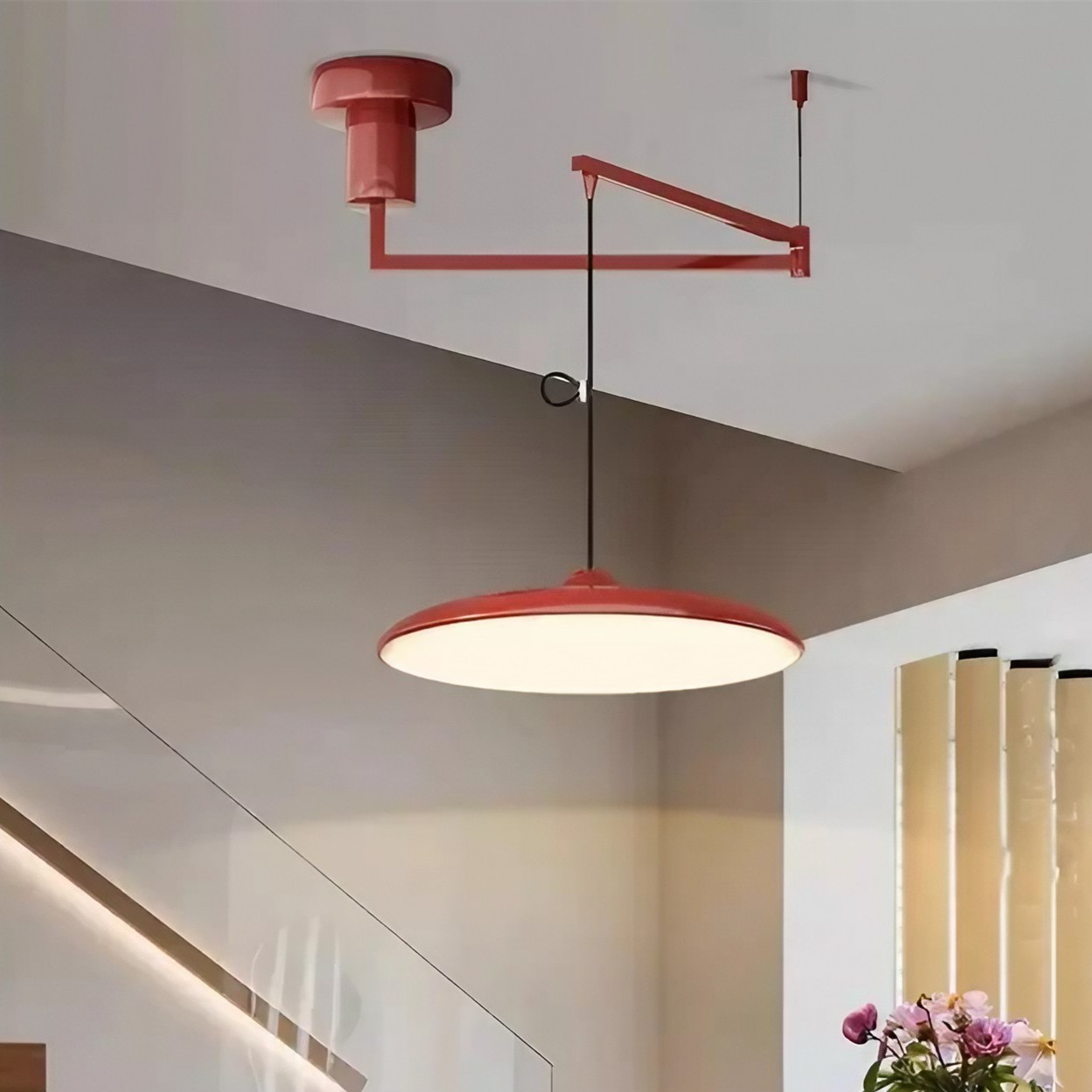Simple Modern Adjustable Swing Arm Disc Pendant Lamp K705