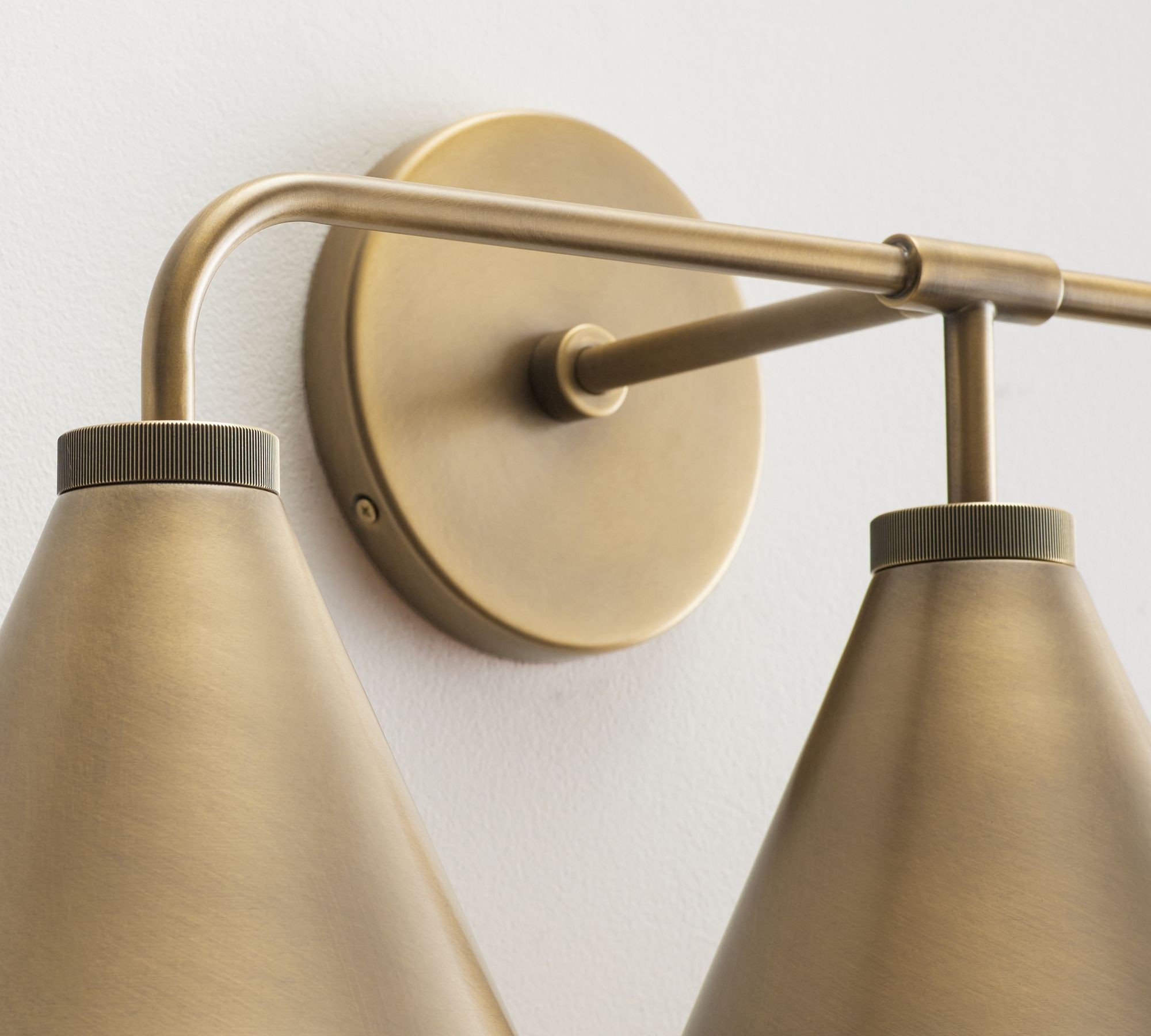 Korvi Iron Tapered Sconce Light - Wall Fixture in Black or Brass K1209