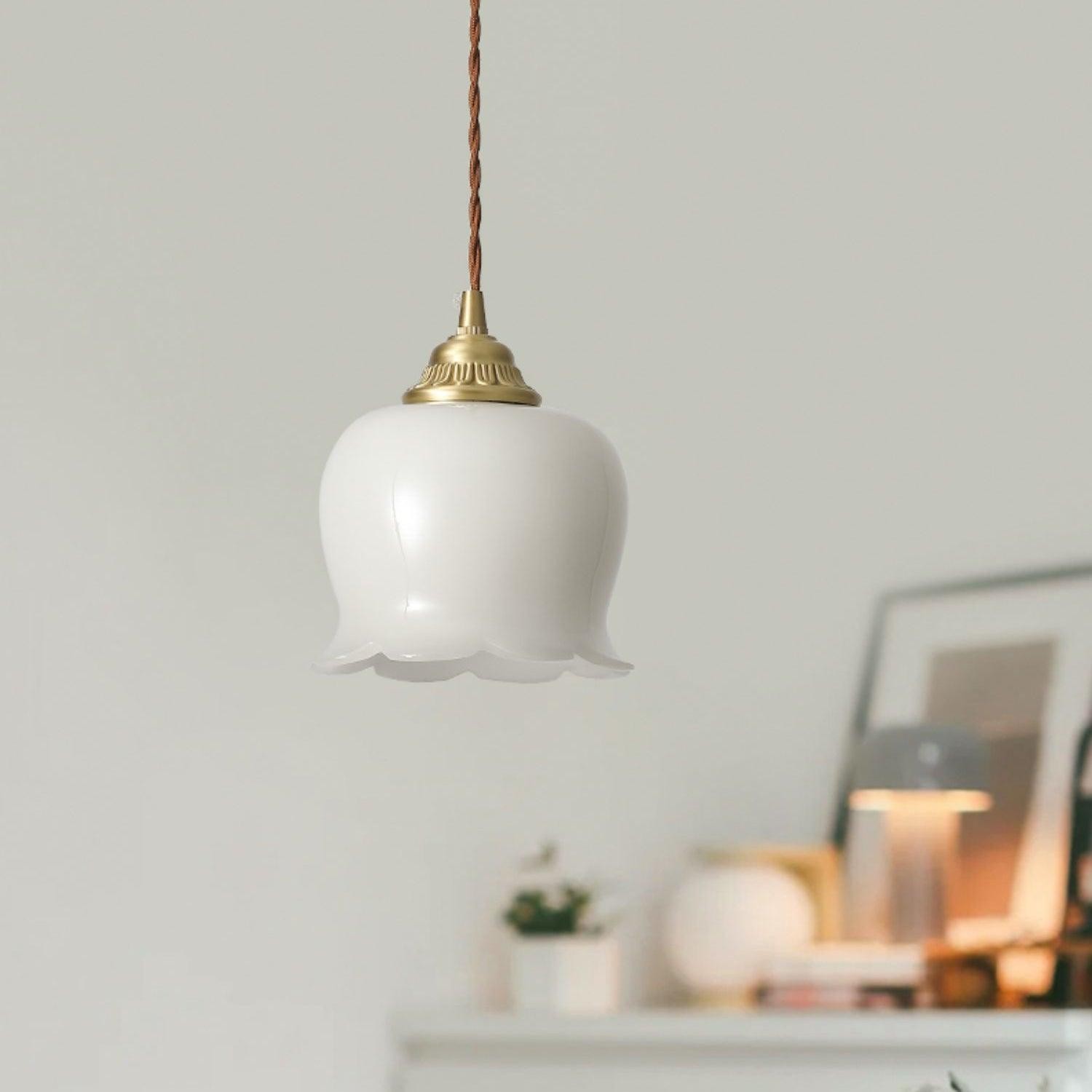 Traditional Glass Flower Pendant Lamp K736