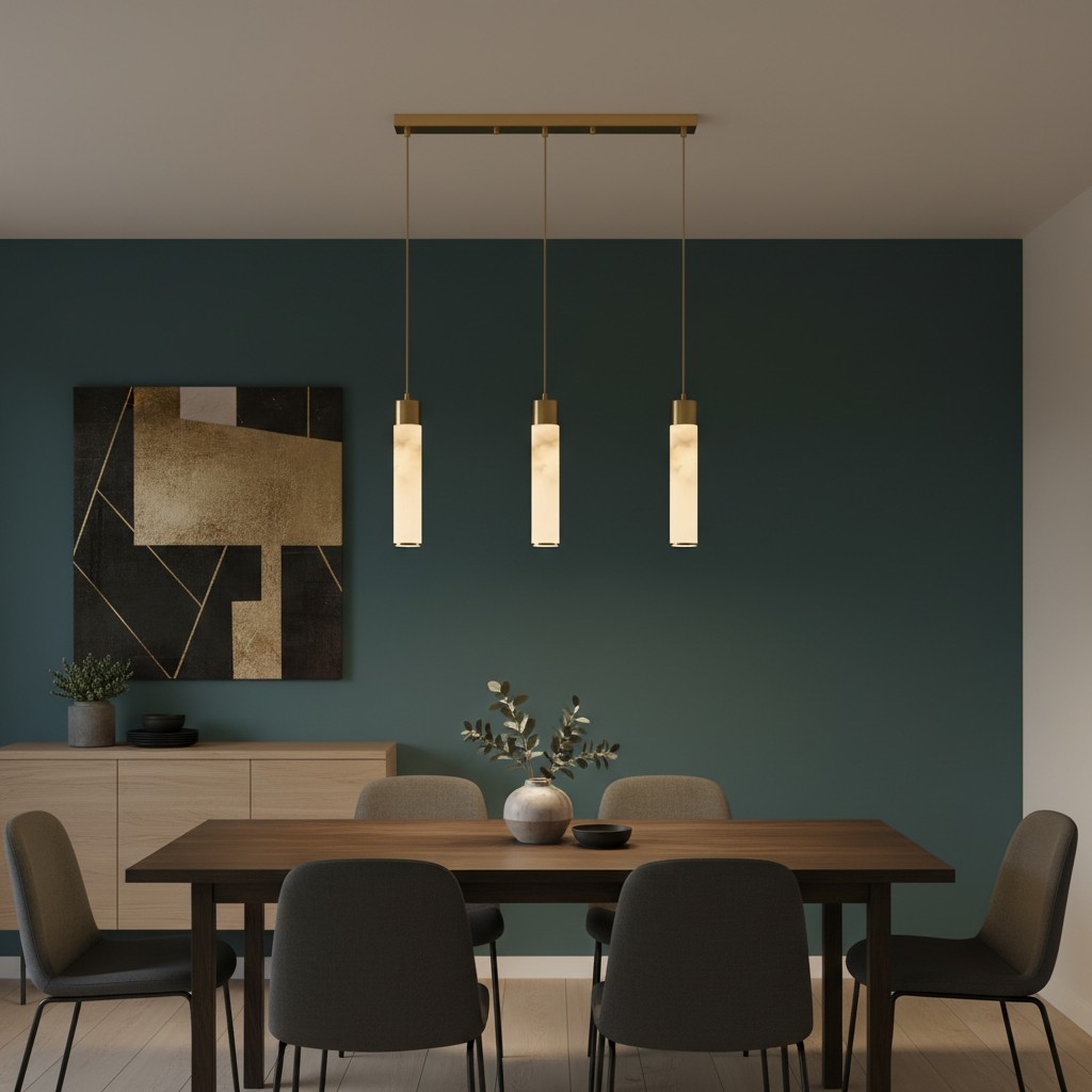 Solaryx Minimal Cylindrical Silhouette Pendant Light - Modern Style Lamp for Kitchen or Dining Room K2300