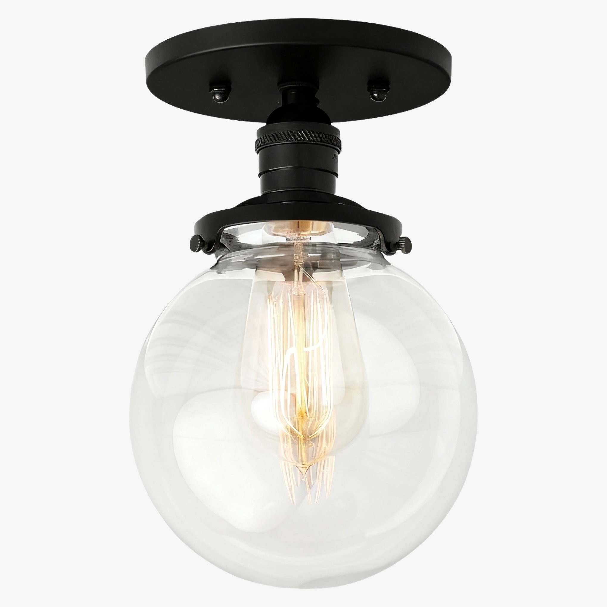 Glorica Glass Retro Globe Ceiling Light - Vintage Industrial Home Lighting K1509