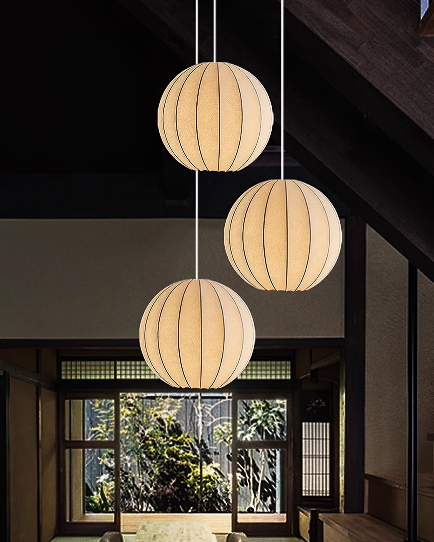 Creative Japanese Minimalist Silk Pendant Lamp For Restaurant K438