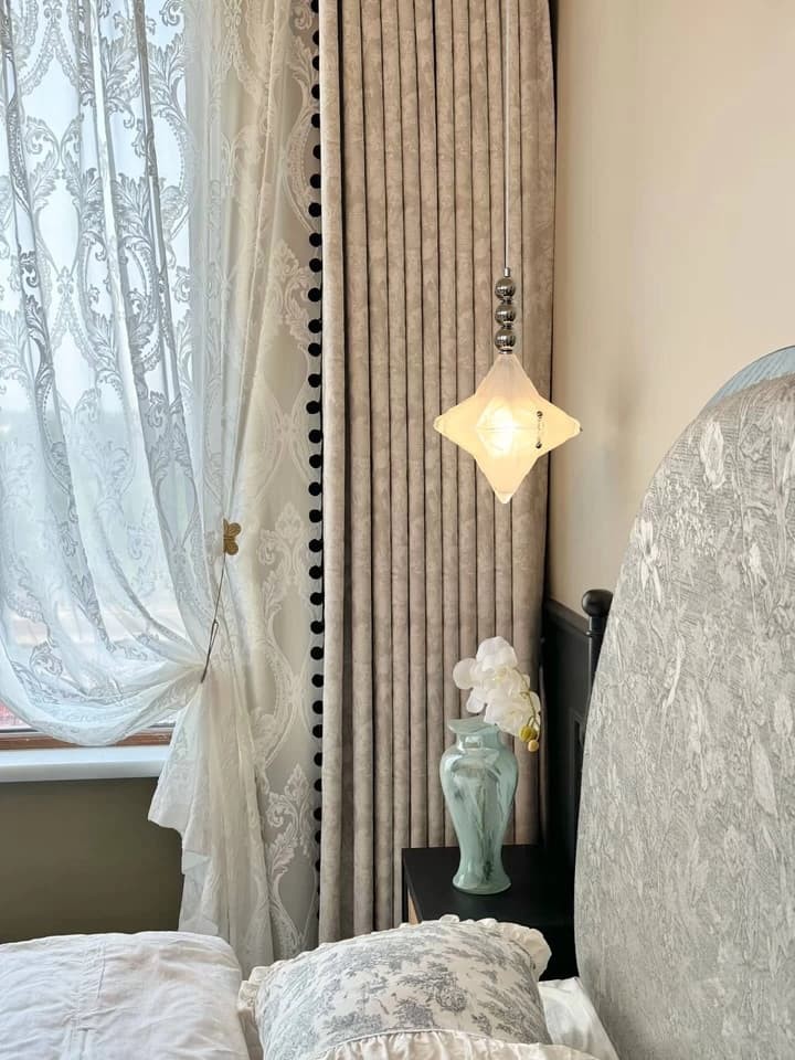 Art Deco Astris Elara Star Pendant Light - Frosted Glass Pendant with Geometric Style K1583