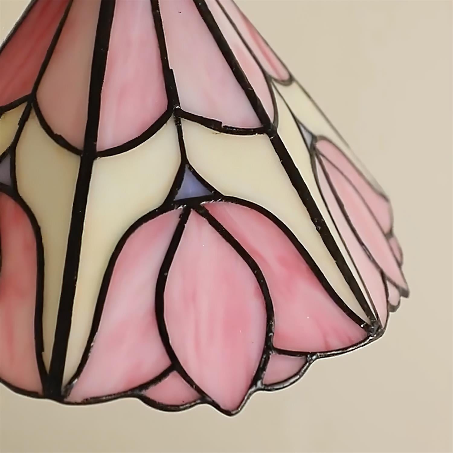 Sevra Tiffany Floral Mosaic Pendant Light - Retro Glass Pendant Lamp for Dining Room and Living Room K2141