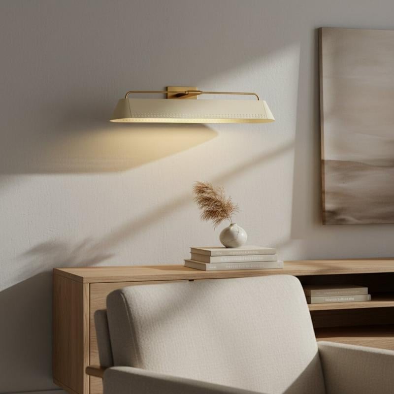 Libris Wall-Mounted Picture Light - Modern Steel Frame with Soft Sand Shade for Entryway & Dining K2183