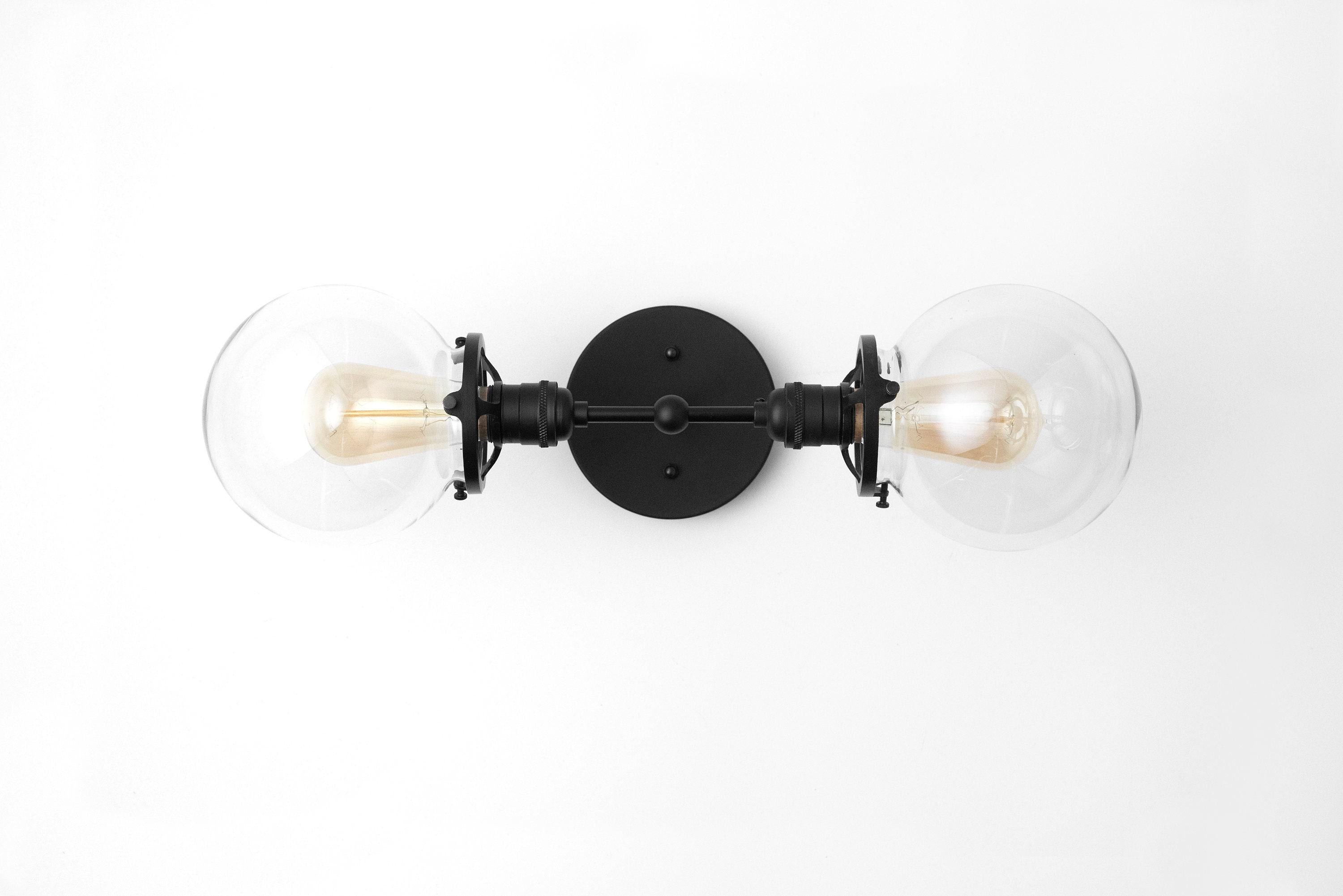 Lumio Globe Industrial Vanity Lighting- Modern Double Globe Wall Light K1510