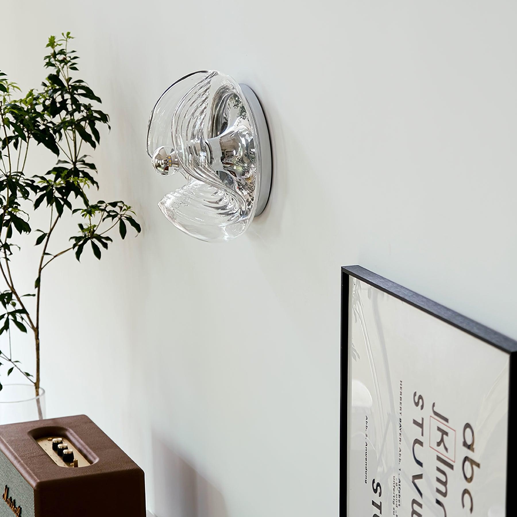 Bauhaus Stripe Glass Irregular Round Wall Light K186
