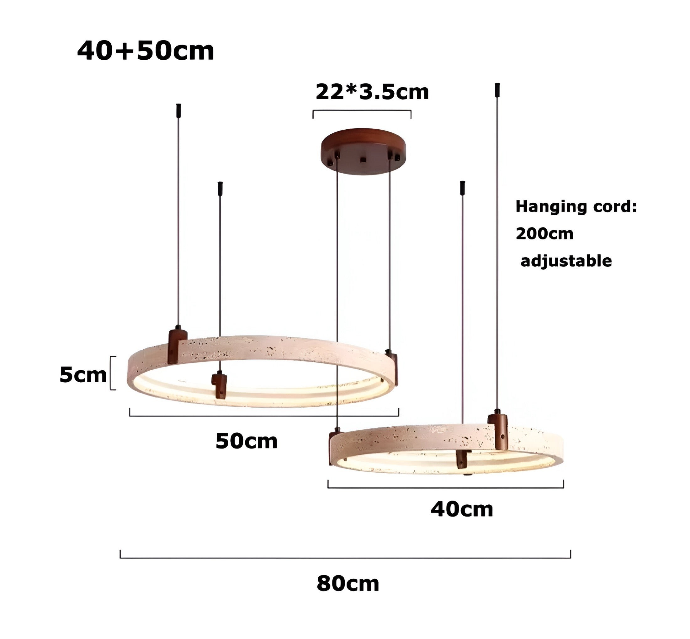 Simple Circular Travertine Pendant Lamp K842