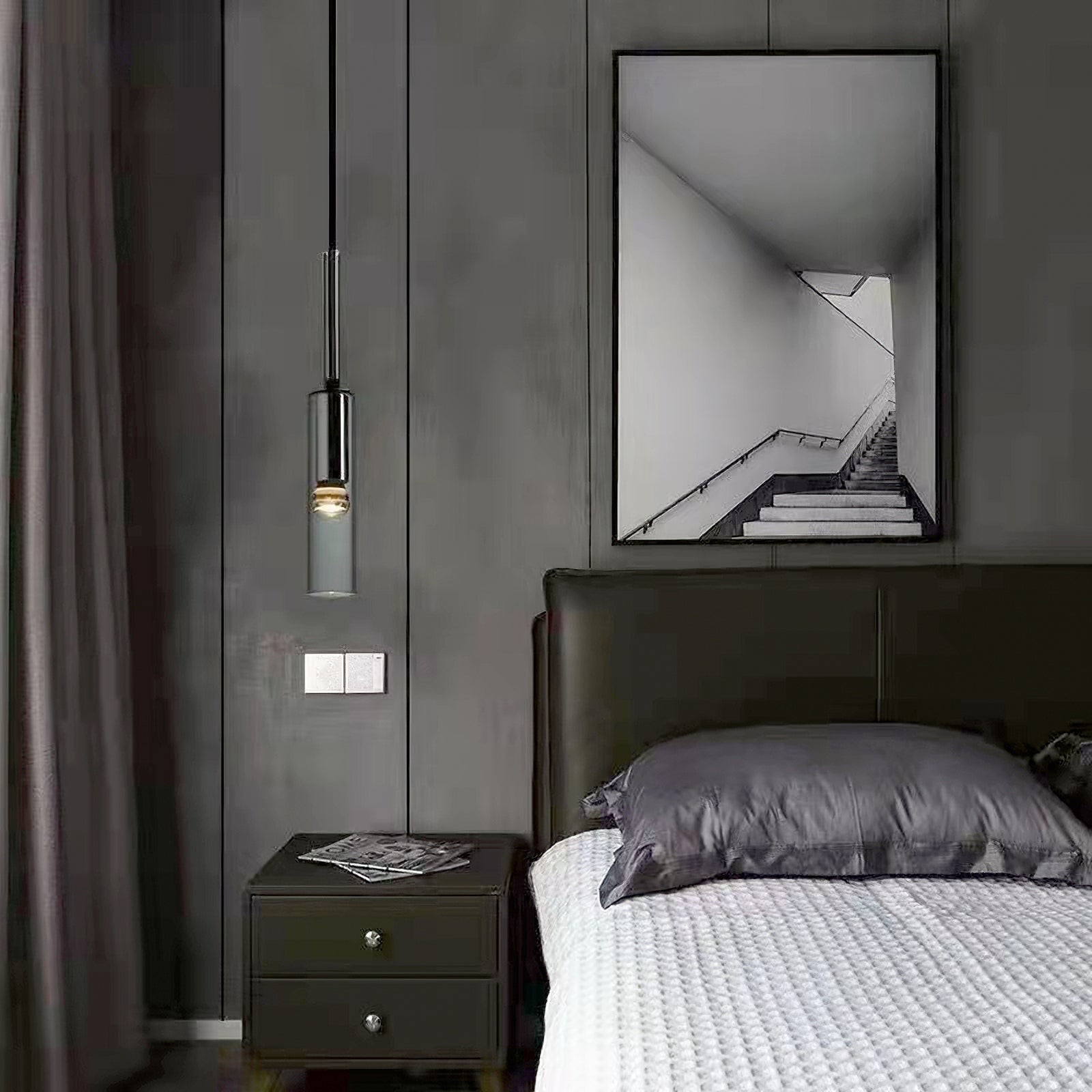 Modern Cylindrical Glass Pendant Light K855