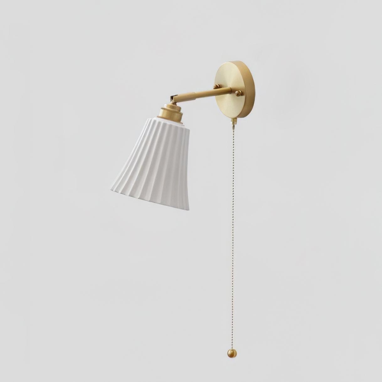 Modern Pull Cord Metal Ceramics Indoor Wall Lamp for Bedroom K730