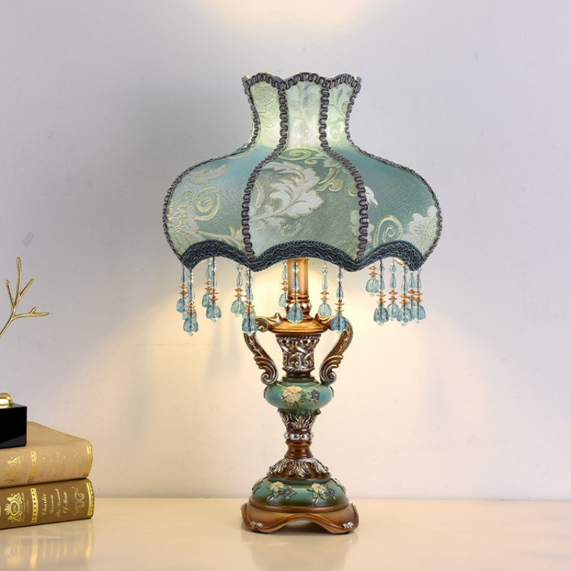 Palace Floral Resin Carved Base Table Lamp K712