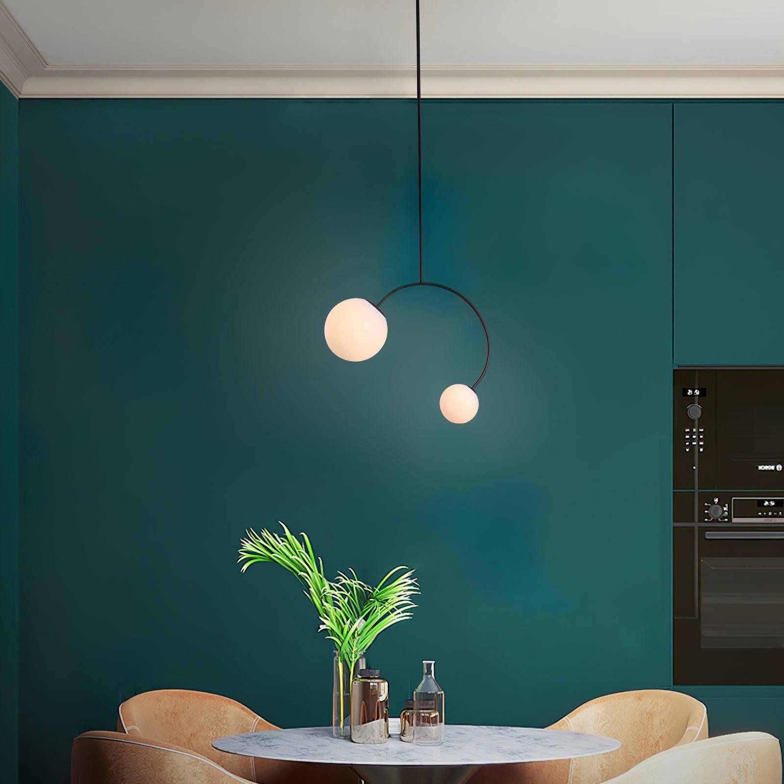 Creative Double Heads Glass Pendant Lamp K249