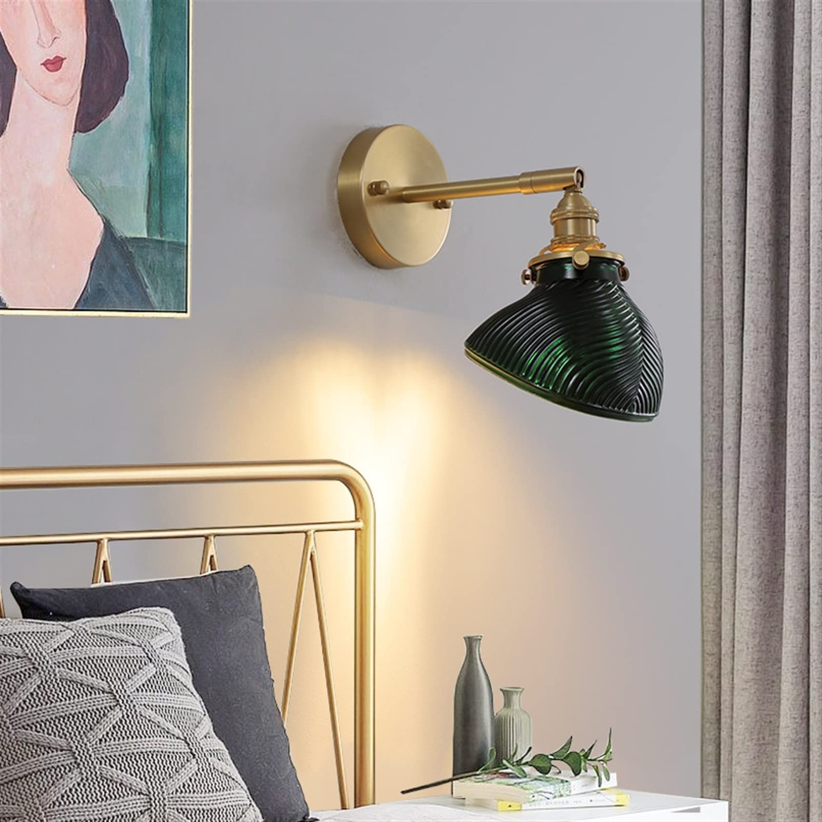 Retro Brass Glass Wall Lamp