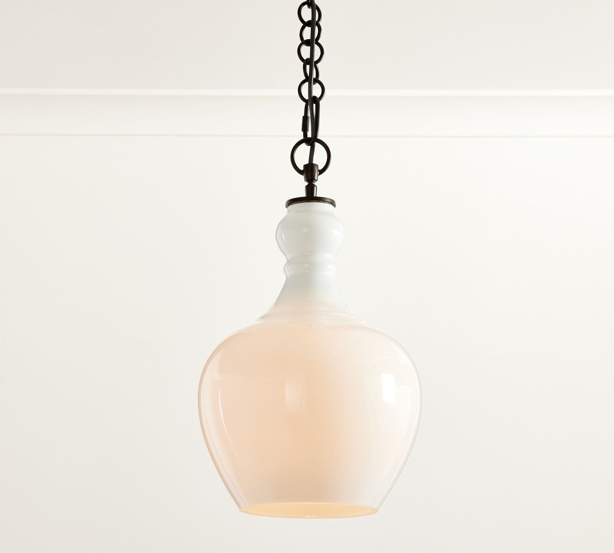 Lawson Glass Pendant Light - Recycled & Milk Glass with Bronze Accent K1342