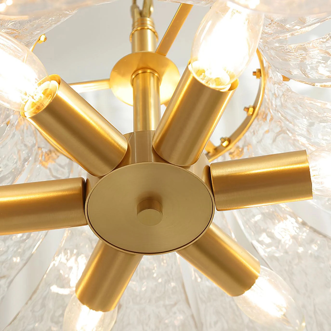 Floral Ice Glass Pendant Light - Retro Petal Pendant Lamp for Bedroom K2366