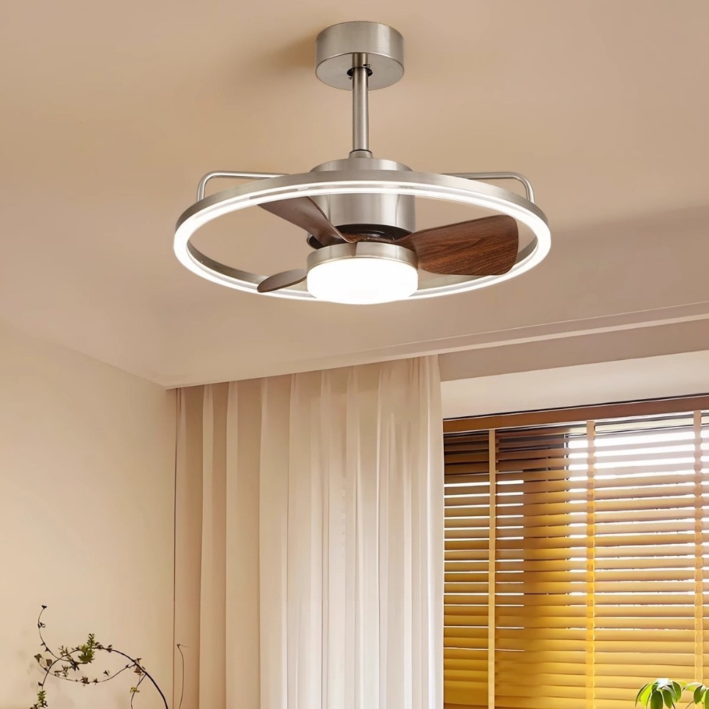 Retro Bauhaus Round Led Ceiling Fan Light K1109