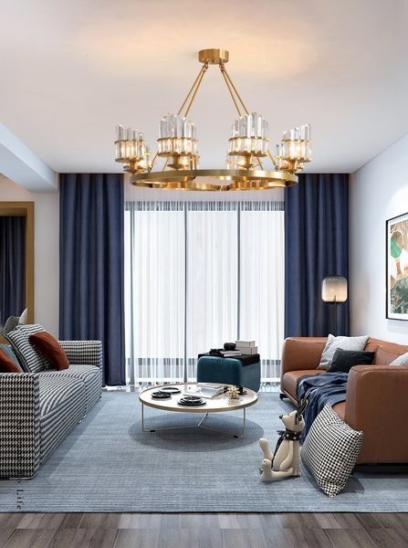 Brass/ Pure Crystal Chandelier