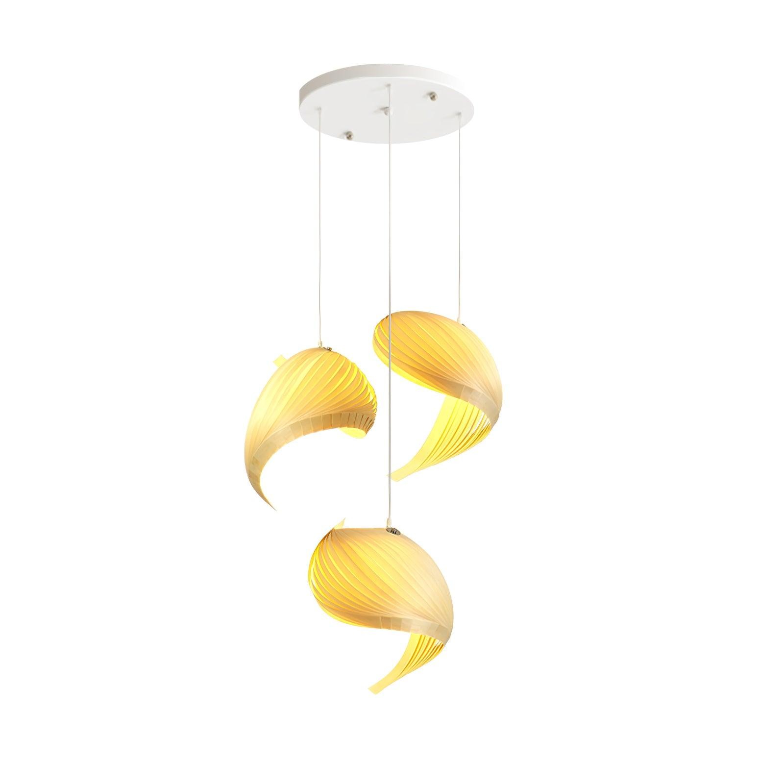 Nautilus Wing Wood Veneer Pendant Light