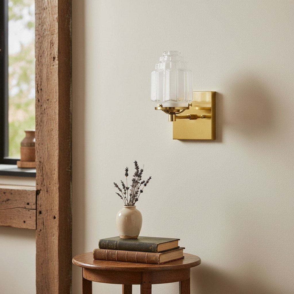 Tierlux Glass Art Deco Wall Sconce - Glass Frosted Globes with Skyscraper Globe K1471