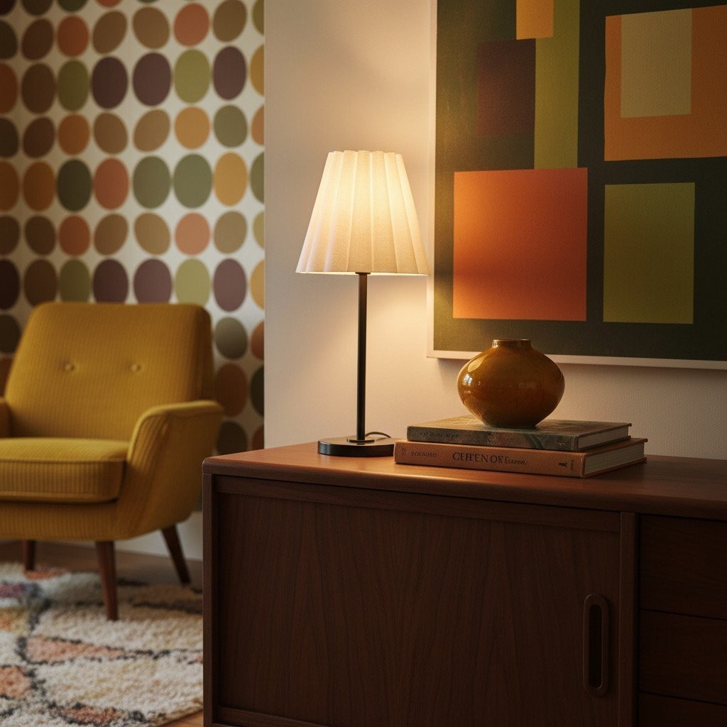 Ruffmeto Transitional Slim Table Lamp - Sculptural Shade Lighting for Living Room or Bedroom K1617
