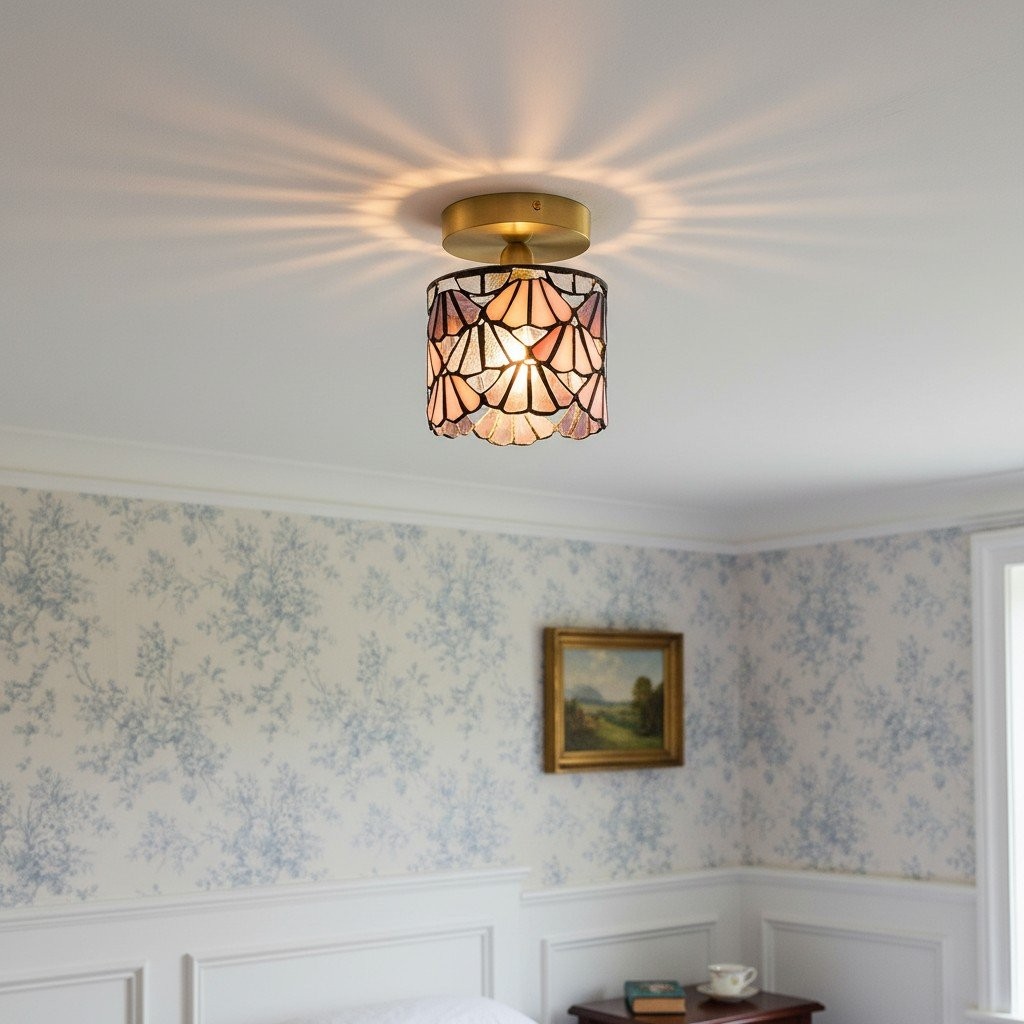 Vintagia Tiffany Style Ceiling Light - Elegant Mosaic Glass Design for Living Room and Bathroom K2138