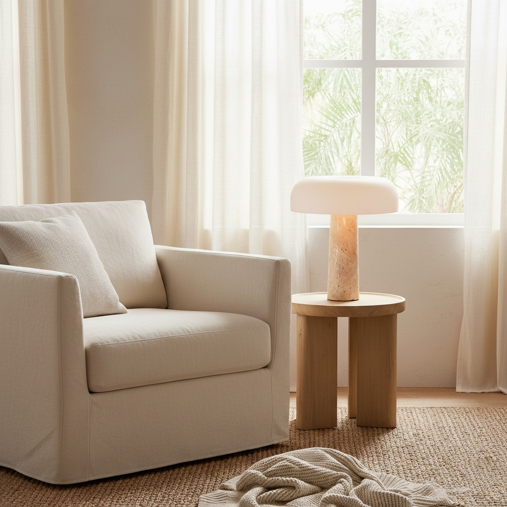 Kine Travertine Table Lamp D52