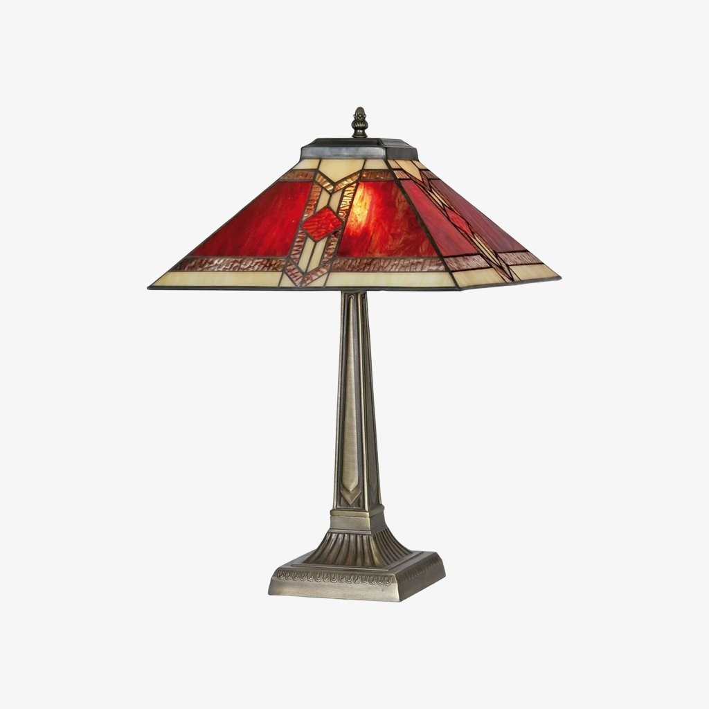 TiffStar Stained Glass Table Lamp - Vintage Style Stained Glass Suitable for Bedrooms and Living Rooms K2013