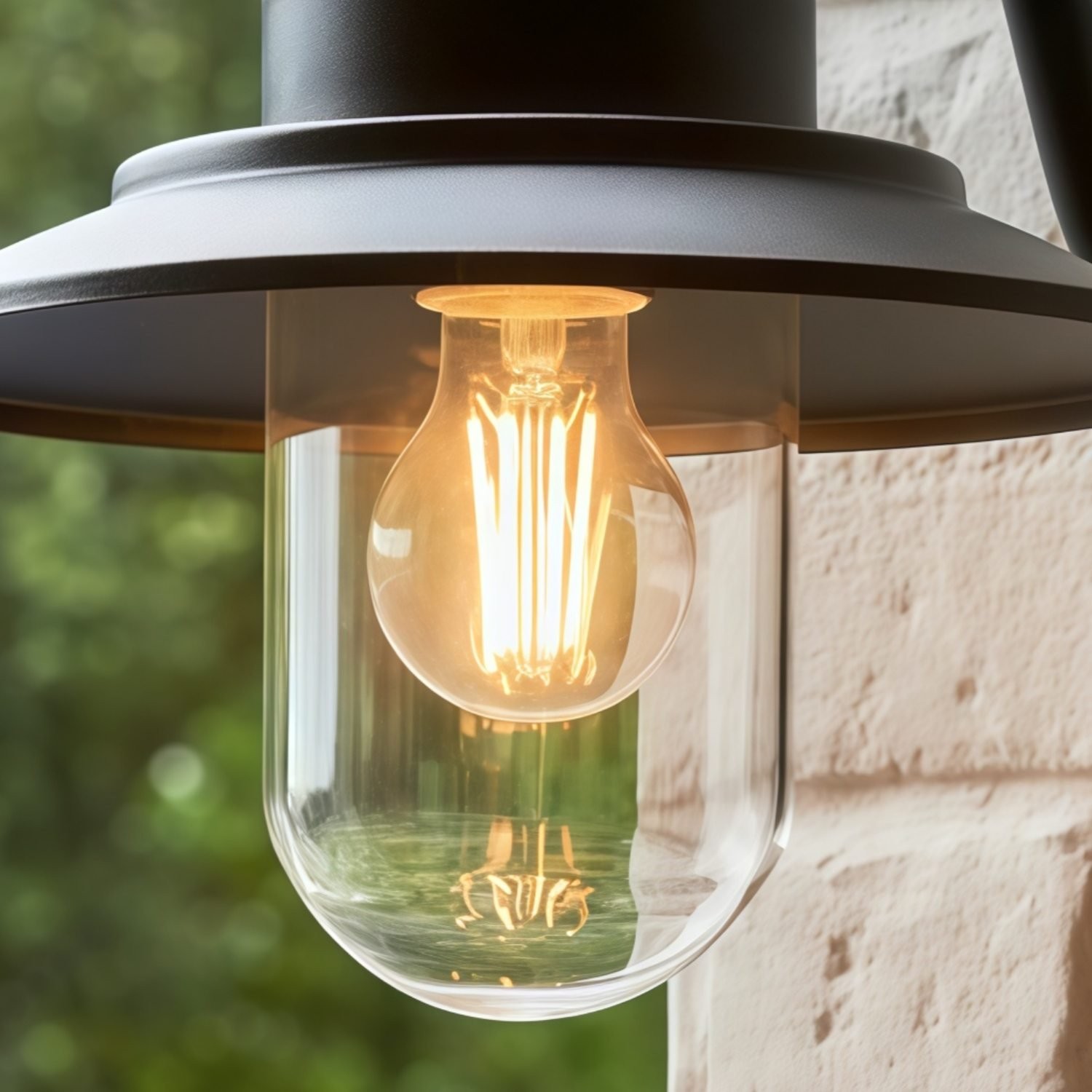 Trevanta Arched Arm Design Wall Light - Black Painted Sensor Lantern Style K1867
