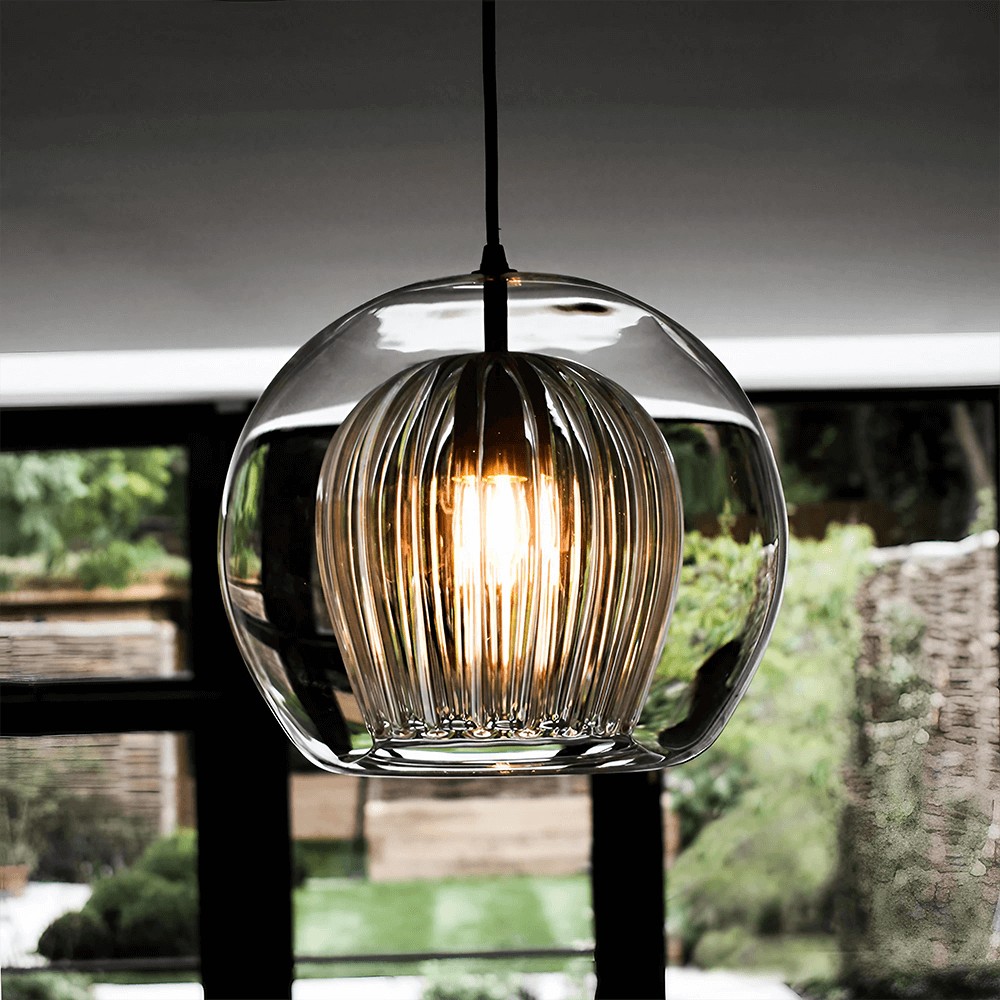 Modern Pleated Glass Pendant Light K862