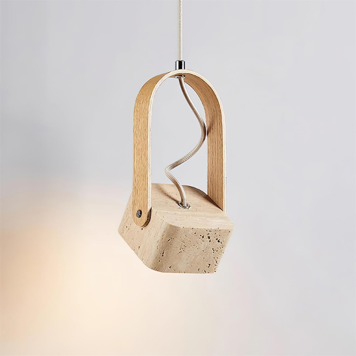 Geometric Yellow Travertine Pendant Lamp K449