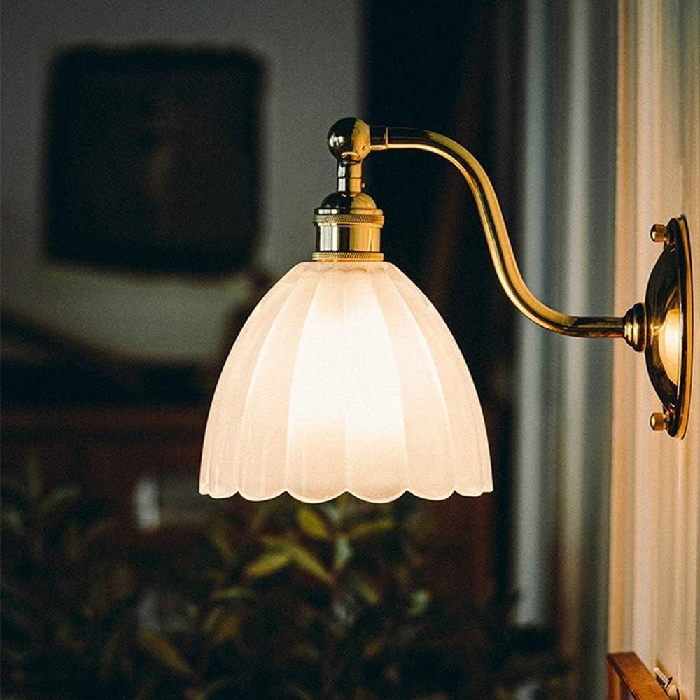 Retro Brass Glass Wall Lamp