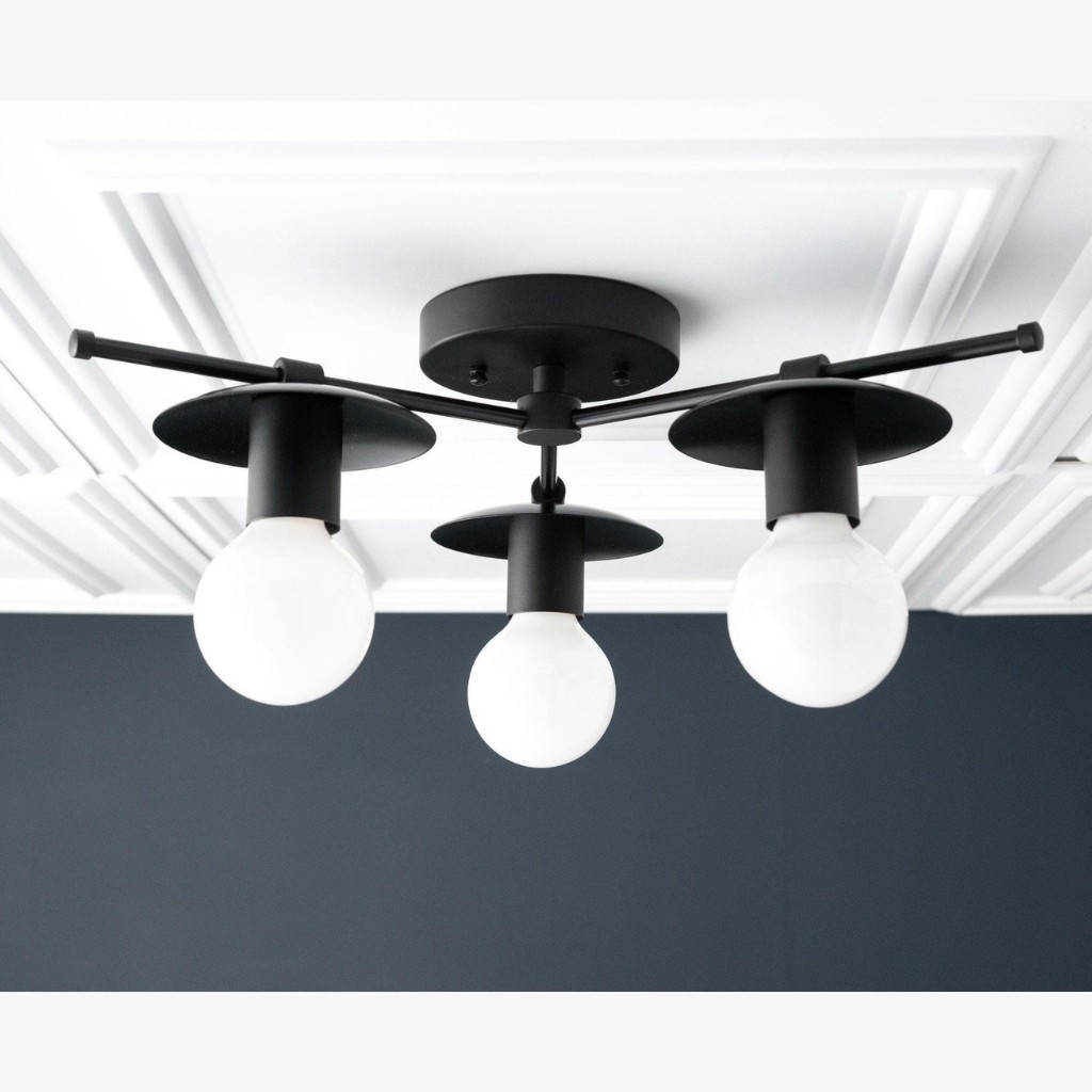 Radiro Globe Industrial Art Deco Light - Unfinished Brass Ceiling Light with Backsplashes K1466